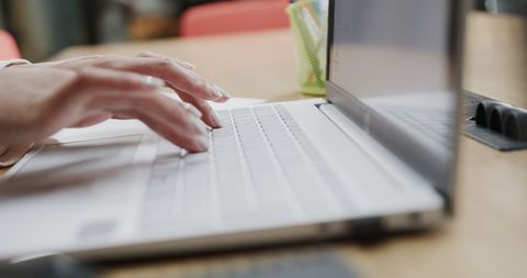 Biracial Businesswoman Working on Laptop in Office Setting - Download Free Stock Images Pikwizard.com