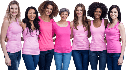 Diverse women united stacked transparent group smiling together