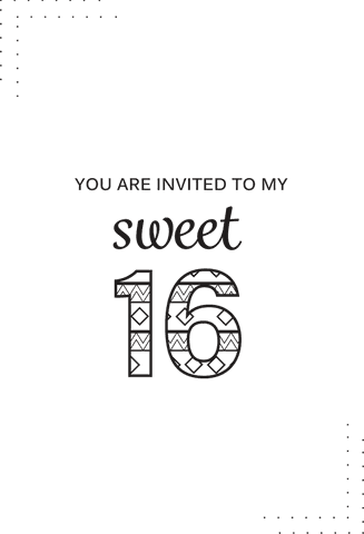 sweet 16 birthday invitation with abstract number design on transparent background - Download Free Stock Videos Pikwizard.com