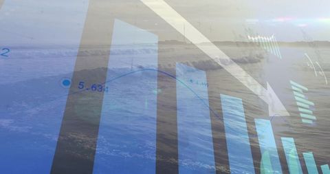 Data Visualization and Insights Over Ocean Backdrop