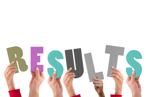 hands holding colorful results text on transparent background - Download Free Stock Videos Pikwizard.com