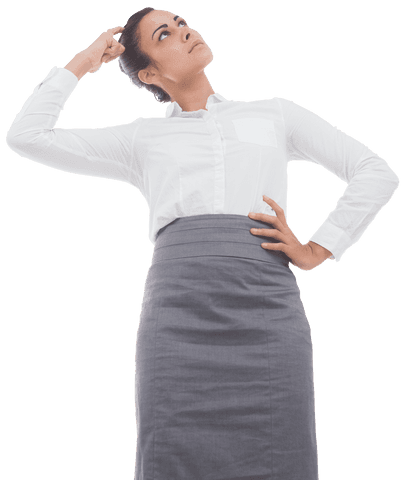 Hispanic Businesswoman Showing Confusion on Transparent Background