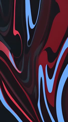 Looping Vertical Video Featuring Flowing Red Veins and Sliding Blue Streaks in Abstract Liquid Motio