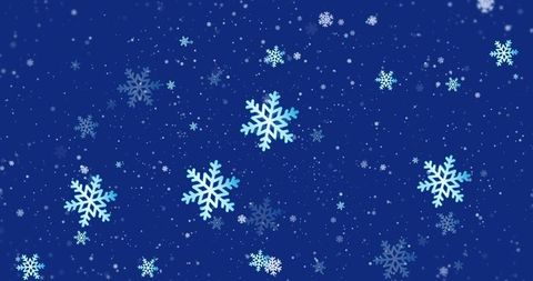 Stylized Snowflakes on Deep Blue Background for Seasonal Decor
