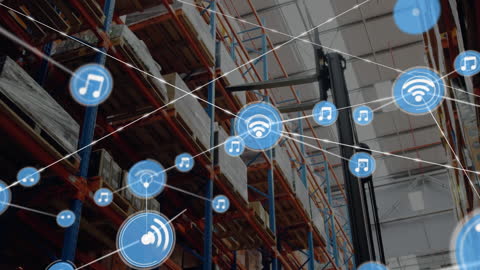 Digital Connectivity in Modern Warehouse With Forklift