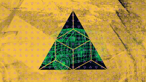 Abstract Recycled Materials Theme with Layered Geometric Design