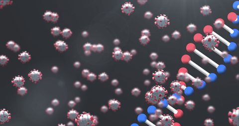 DNA Helix and Coronavirus Cells in Motion for Pandemic Concepts - Download Free Stock Images Pikwizard.com