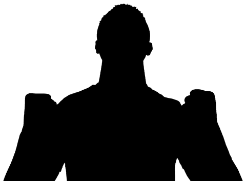 Transparent vector silhouette of man