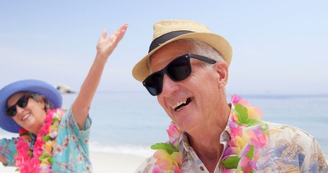 Senior couple enjoying tropical beach vacation - Download Free Stock Images Pikwizard.com