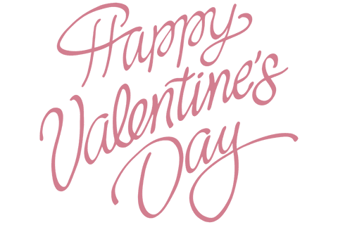 Romantic valentine’s day greeting with transparent background