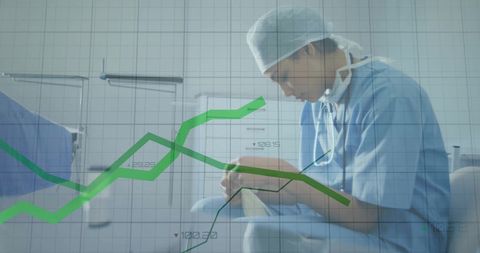 Doctor Analyzing Data Trends in Healthcare Facility