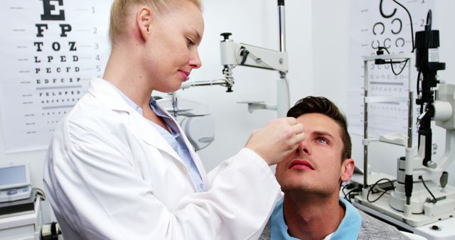 Optometrist Applying Eye Drops in Clinic - Download Free Stock Images Pikwizard.com