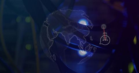 Digital Global Network Connectivity on Navy Backdrop