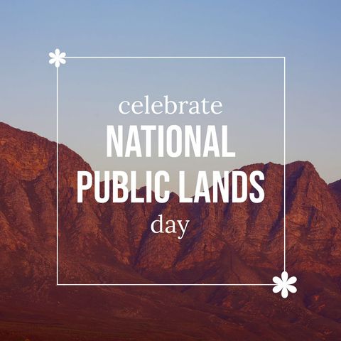 celebrate national public lands day over red rock formations - Download Free Stock Templates Pikwizard.com