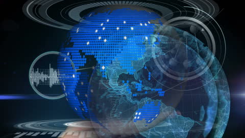 Digitized Globe with Molecules and Data Overlays