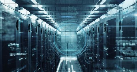 Digital Fingerprint Technology Overlay in Data Center - Download Free Stock Images Pikwizard.com