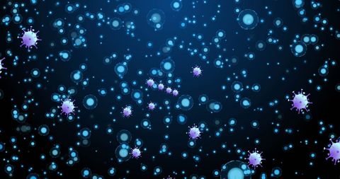 Microscopic View of Biological Cells on Navy Background - Download Free Stock Images Pikwizard.com