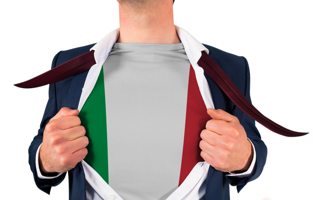 Businessman Revealing Italian Flag under Shirt with Transparent Background - Download Free Stock Videos Pikwizard.com