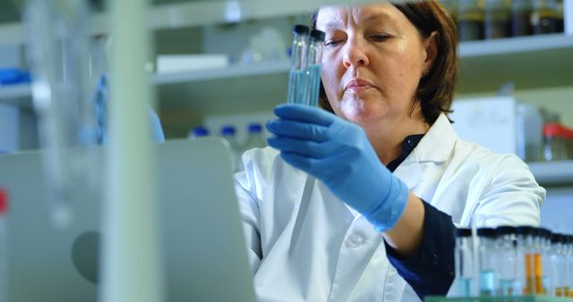 Female Scientist Analyzing Samples in Laboratory - Download Free Stock Images Pikwizard.com