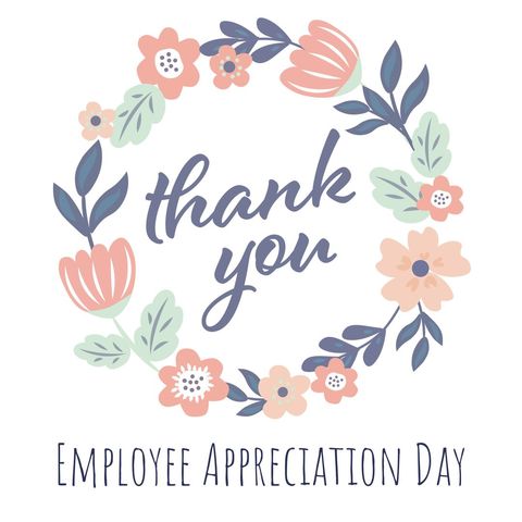 Floral Wreath Thank You Design for Employee Appreciation Day - Download Free Stock Templates Pikwizard.com