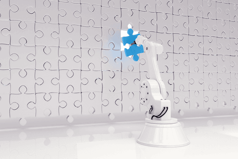 robotic arm solving puzzle with transparent background - Download Free Stock Videos Pikwizard.com