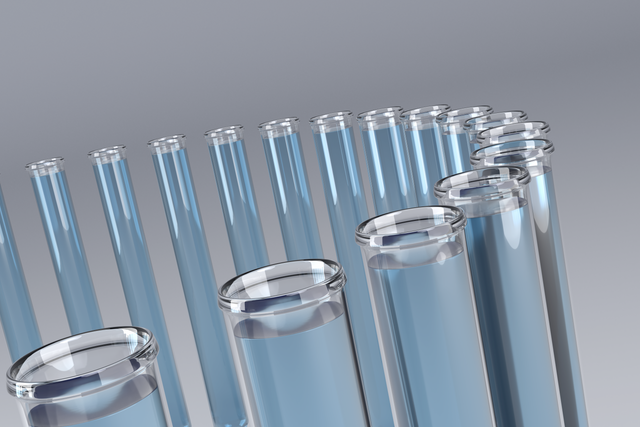 Transparent Test Tubes With Chemical Solution on Gray Background, Science Laboratory - Download Free Stock Videos Pikwizard.com