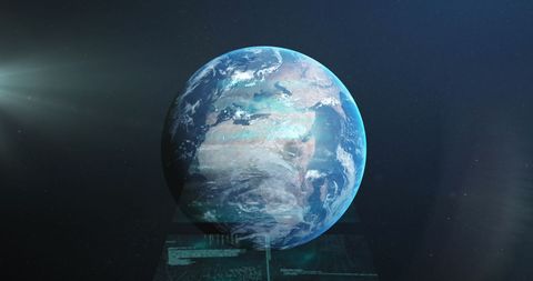 Earth Floating in Space with Bright Light and Celestial Aurora - Download Free Stock Images Pikwizard.com