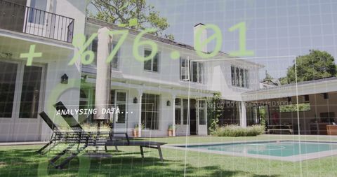 Data Analysis Concept Over Modern Home with Pool - Download Free Stock Images Pikwizard.com