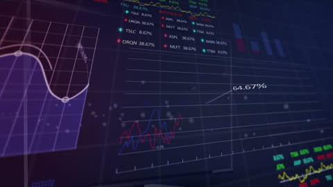 Digital Chart Overlay on Wind Turbines Symbolizing Green Finance