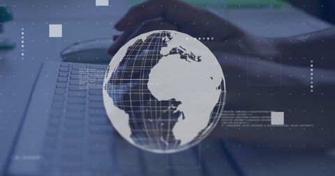 Global Data Processing Over Laptop with Digital Globe - Download Free Stock Images Pikwizard.com
