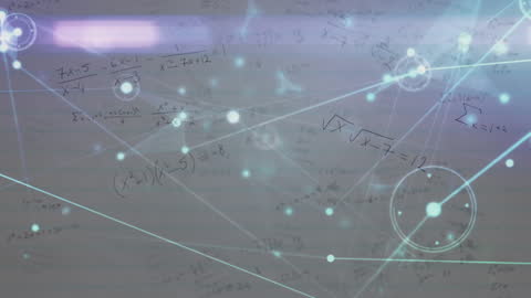 Mathematical Formulas with Futuristic Data Processing Visuals