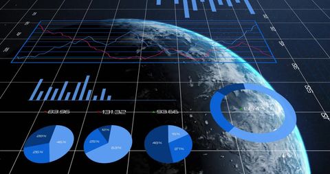 Digital Financial Data with Earth View from Space - Download Free Stock Images Pikwizard.com