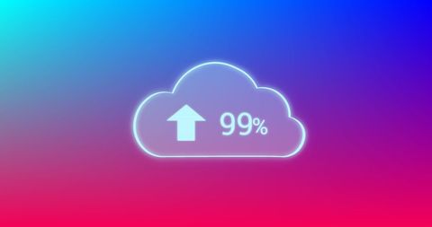 cloud upload concept with 99 percent on gradient background - Download Free Stock Images Pikwizard.com
