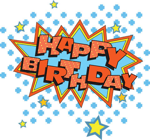 colorful happy birthday comic style on transparent background - Download Free Stock Videos Pikwizard.com