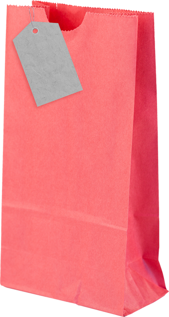 Coral Transparent Paper Bag with Blank Tag - Download Free Stock Videos Pikwizard.com