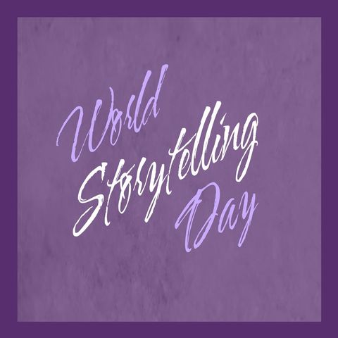 world storytelling day purple background design - Download Free Stock Templates Pikwizard.com