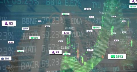 Bullish Market Trend Amidst Futuristic Urban Skyline Background