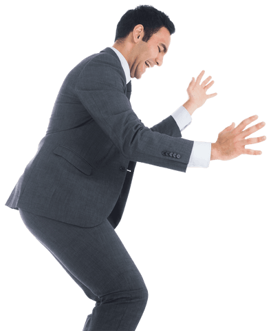 Smiling Asian Businessman Raising Arms on Transparent Background - Download Free Stock Videos Pikwizard.com