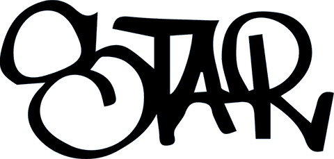 Bold Graffiti Typography 'STAR' on Transparent Background