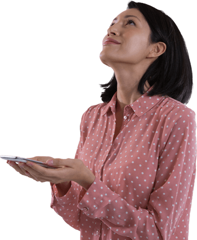 transparent attentive businesswoman holding mobile device - Download Free Stock Videos Pikwizard.com