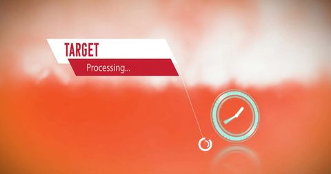 digital animation of target processing with neon clock - Download Free Stock Images Pikwizard.com