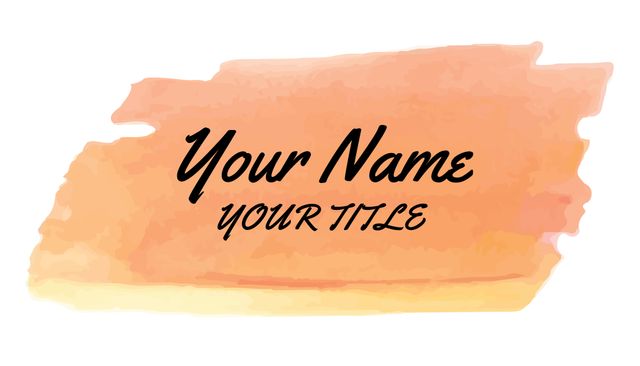 This elegant watercolor name tag template, featuring an orange gradient background, can be customized with your name and title. Perfect for personal branding, it evokes creativity and individuality, making it ideal for business cards, social media profiles, and digital signatures.