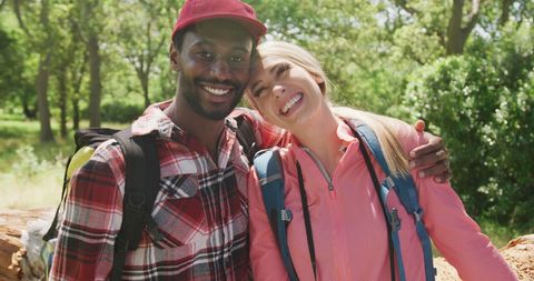 Smiling Couple Enjoying Nature on a Hiking Adventure - Download Free Stock Images Pikwizard.com