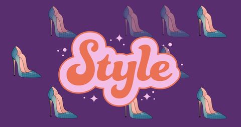 Fashion inspiration high heel shoes text illustration