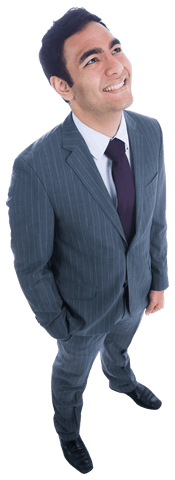 Smiling Businessman on Transparent Background