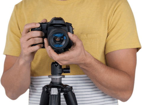 transparent image of photographer with dslr camera on tripod - Download Free Stock Videos Pikwizard.com