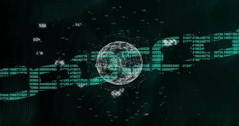 Digital Globe with Binary Codes Bordering Cyberspace - Download Free Stock Images Pikwizard.com
