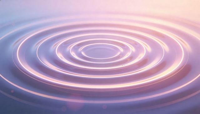 Pink Lavender Concentric Water Ripples Radiating from Central Dip with Soft Glow