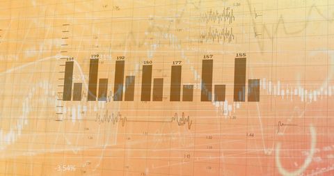 Financial Data Analysis with Abstract Digital Overlay - Download Free Stock Images Pikwizard.com