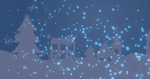 Snowfall Over Winter Village Charm